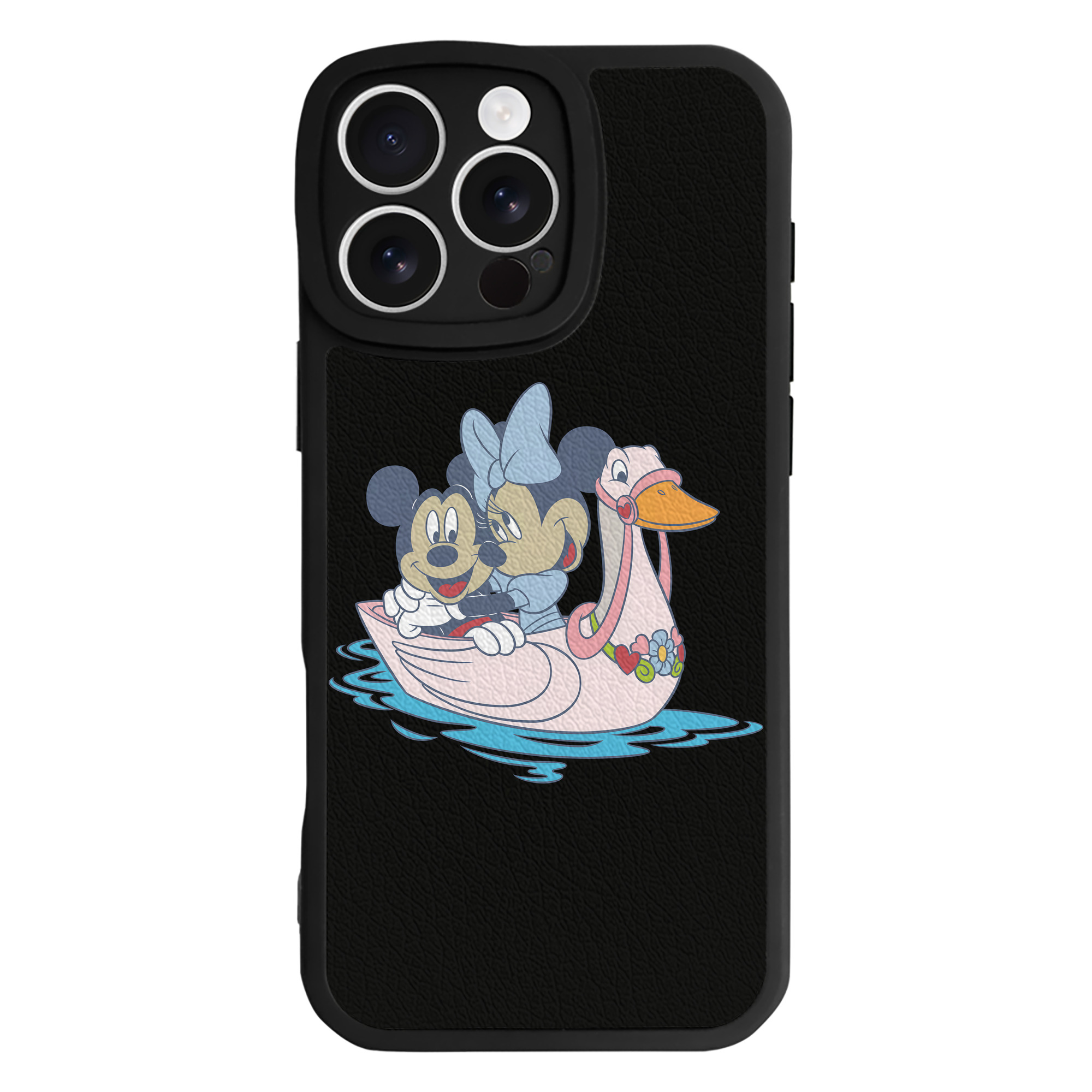 （画像用） ミッキーマウス Mickey Mouse 【iPhone 16シリーズ対応】シリコンスマホケース（レザー調） 材質：シリコン